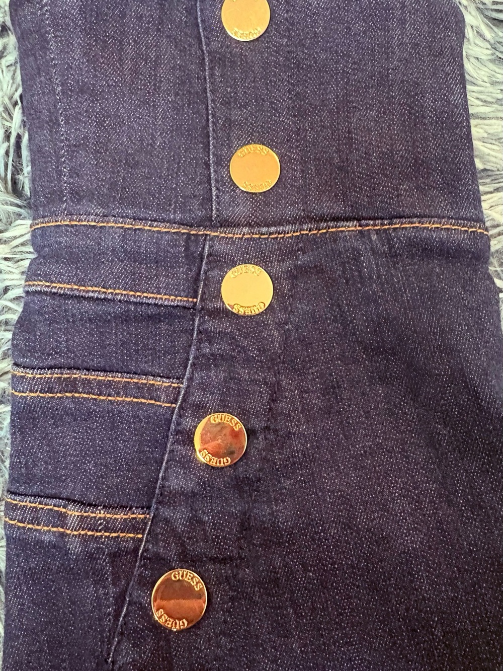 🔺GUESS High Rise Gold Button Wide Leg Jeans Size 26 - Picture 5 of 10